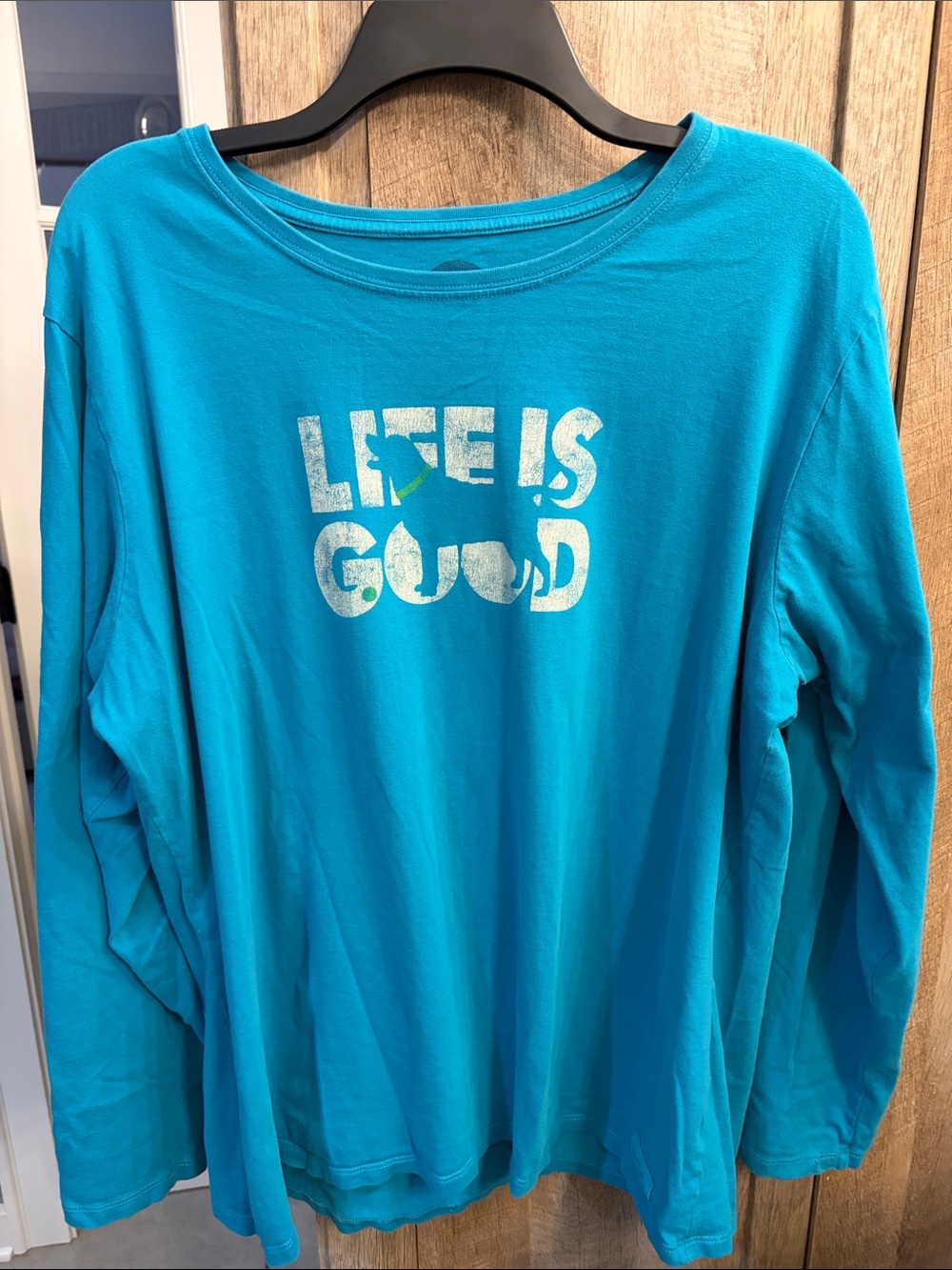 Life Is Good XXL Women's Long Sleeve Lab Graphic Tee turquoise
